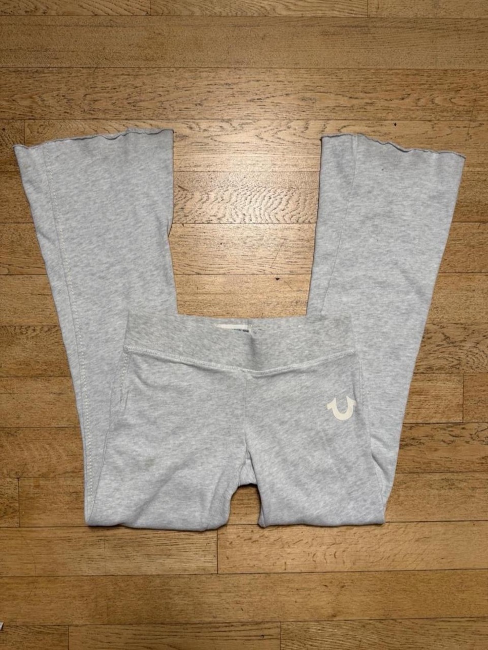 Y2K True Religion Grey Logo Sweatpants Low Rise Flare